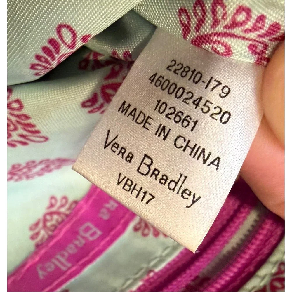 Vera Bradley Floral‎ Quilted Crossbody Bag Pink Trim 22810-179 Multi Color
